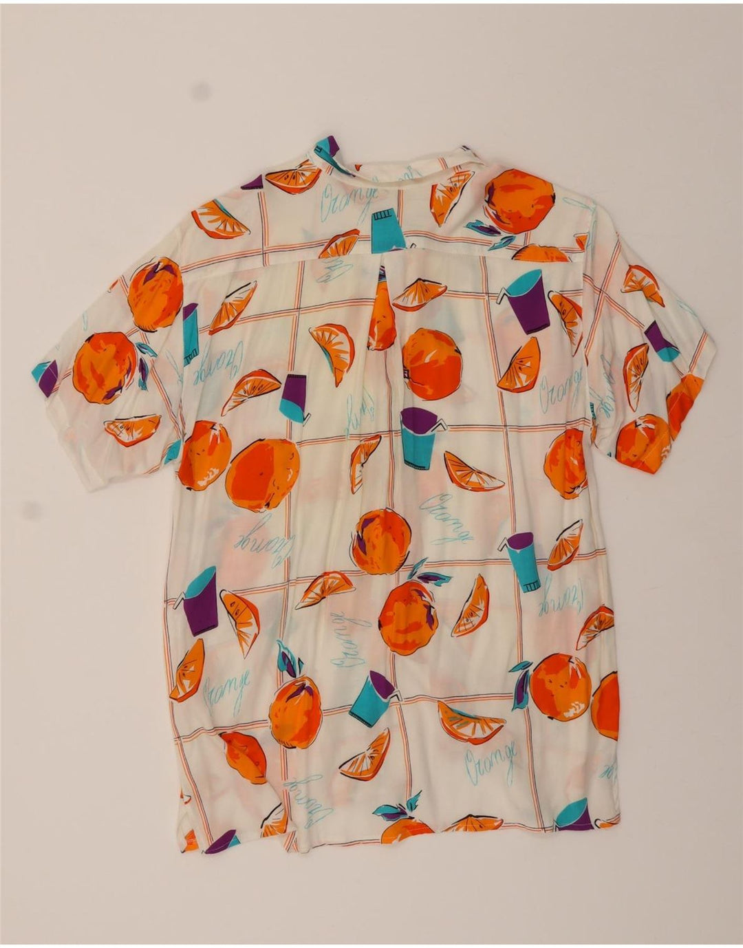 MAYON Womens Oversized Abstract Pattern Shirt Blouse EU 38 Medium White Vintage Mayon and Second-Hand Mayon from Messina Hembry 