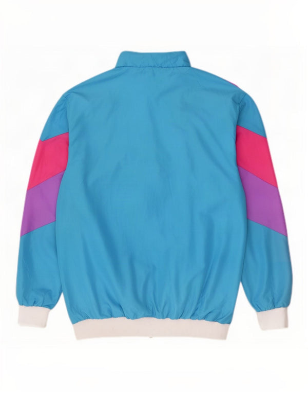 vintage Mens Survêtement Top Veste 3XL Bleu Colorblock Polyester
