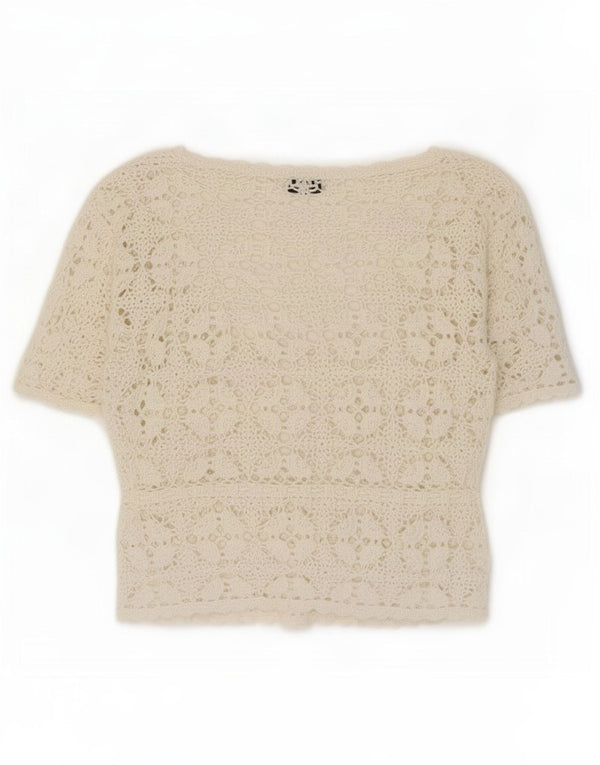 Sasha Womens Crop Short Sleeve Crochet Bolero Top UK 14 Grand Blanc Floral