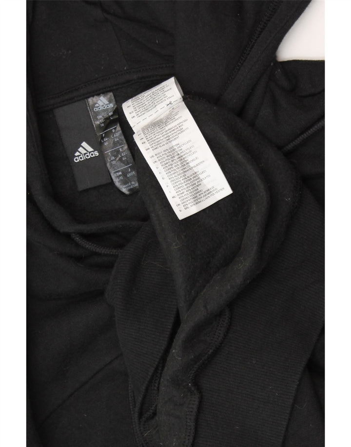 ADIDAS Pull à capuche surdimensionné pour femme UK 16/18 Grand coton noir