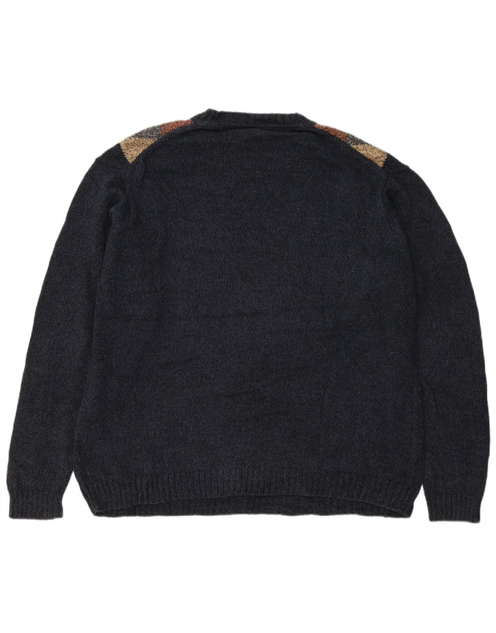 DOCKERS Pull Col Rond Homme XL Bleu Marine Argyle/Diamant Coton