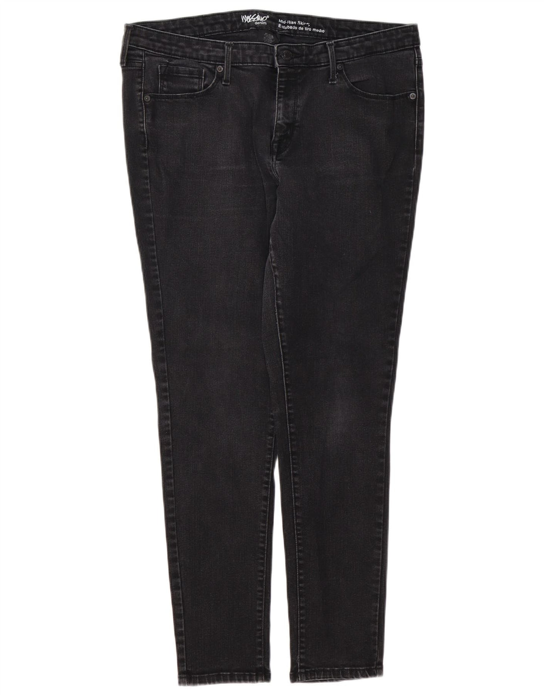 MOSSIMO Jean skinny Power Stretch pour femme US 14 Large W32 L29 Noir