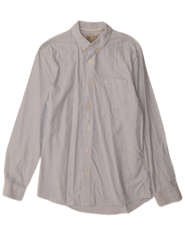 Jack Wills Chemise homme en coton à fines rayures bleues