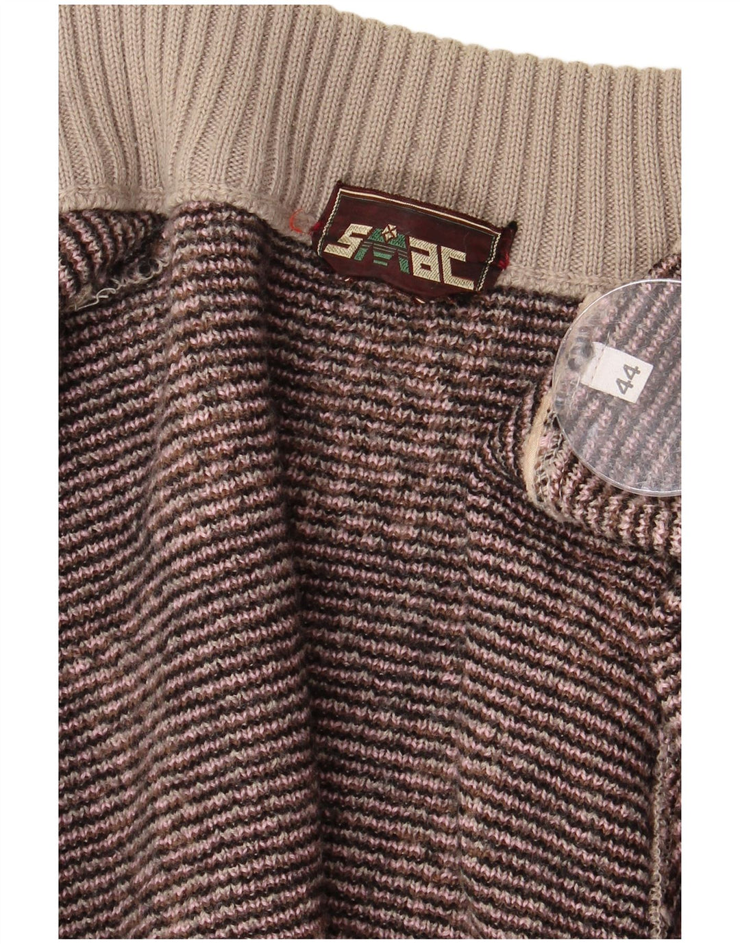 VINTAGE Pull cardigan ouvert long pour femme IT 44 Marron moyen géométrique