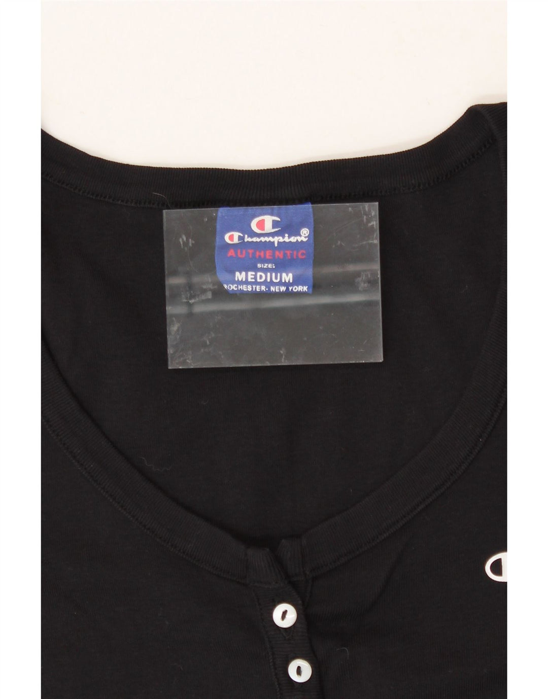 CHAMPION Womens T-Shirt Top UK 12 Medium Black Cotton Vintage Champion and Second-Hand Champion from Messina Hembry 
