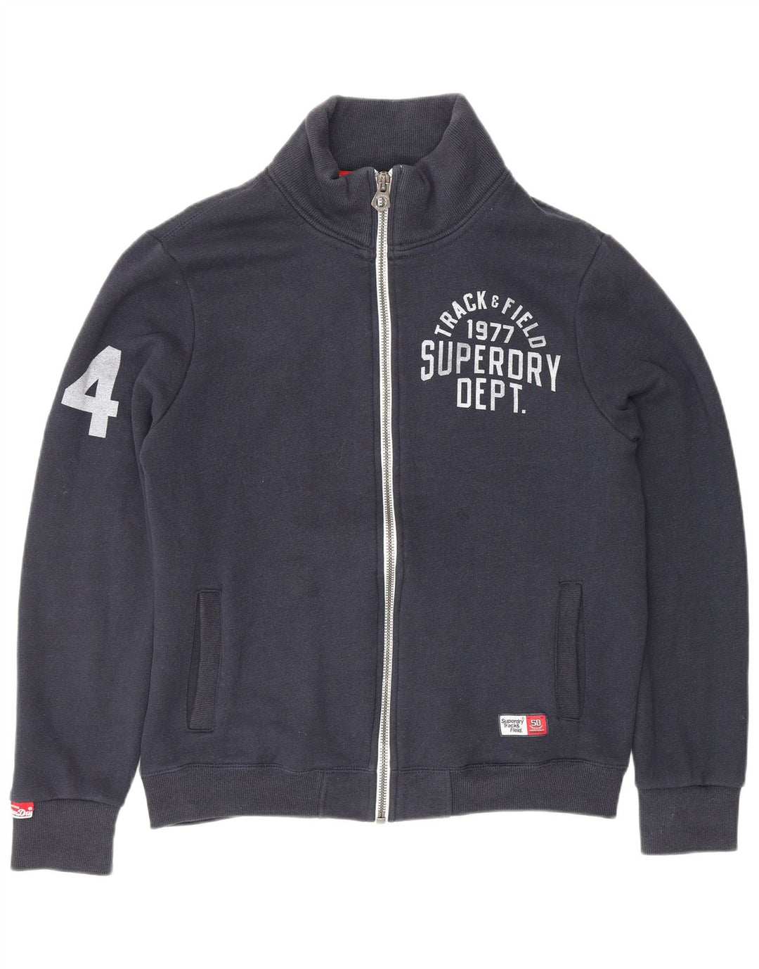 SUPERDRY Veste de survêtement graphique d'athlétisme pour hommes, grande taille, bleu marine