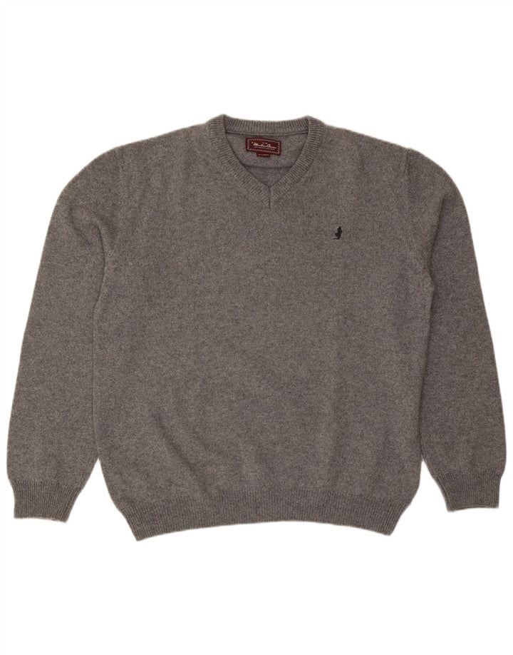 Marlboro Classics Pull col V pour homme 2XL Gris Laine