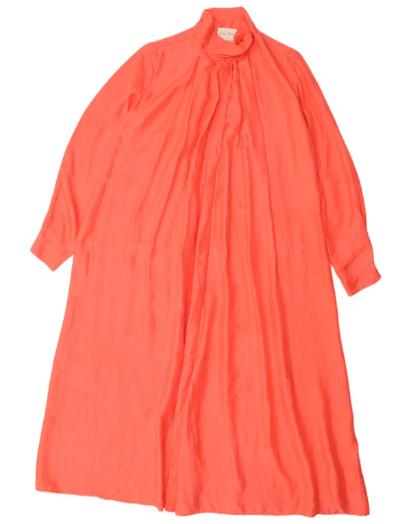 Forte Forte Robe longue à manches longues pour femme UK 18 XL en soie orange