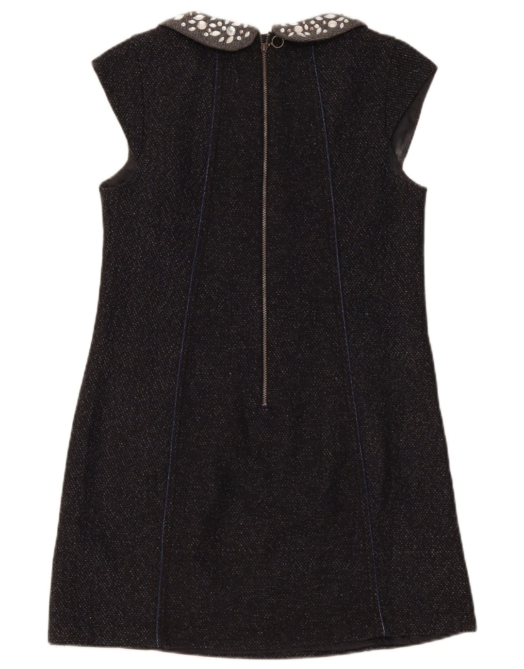 Superdry Robe droite pour femme UK 12 Laine mouchetée bleu marine moyen