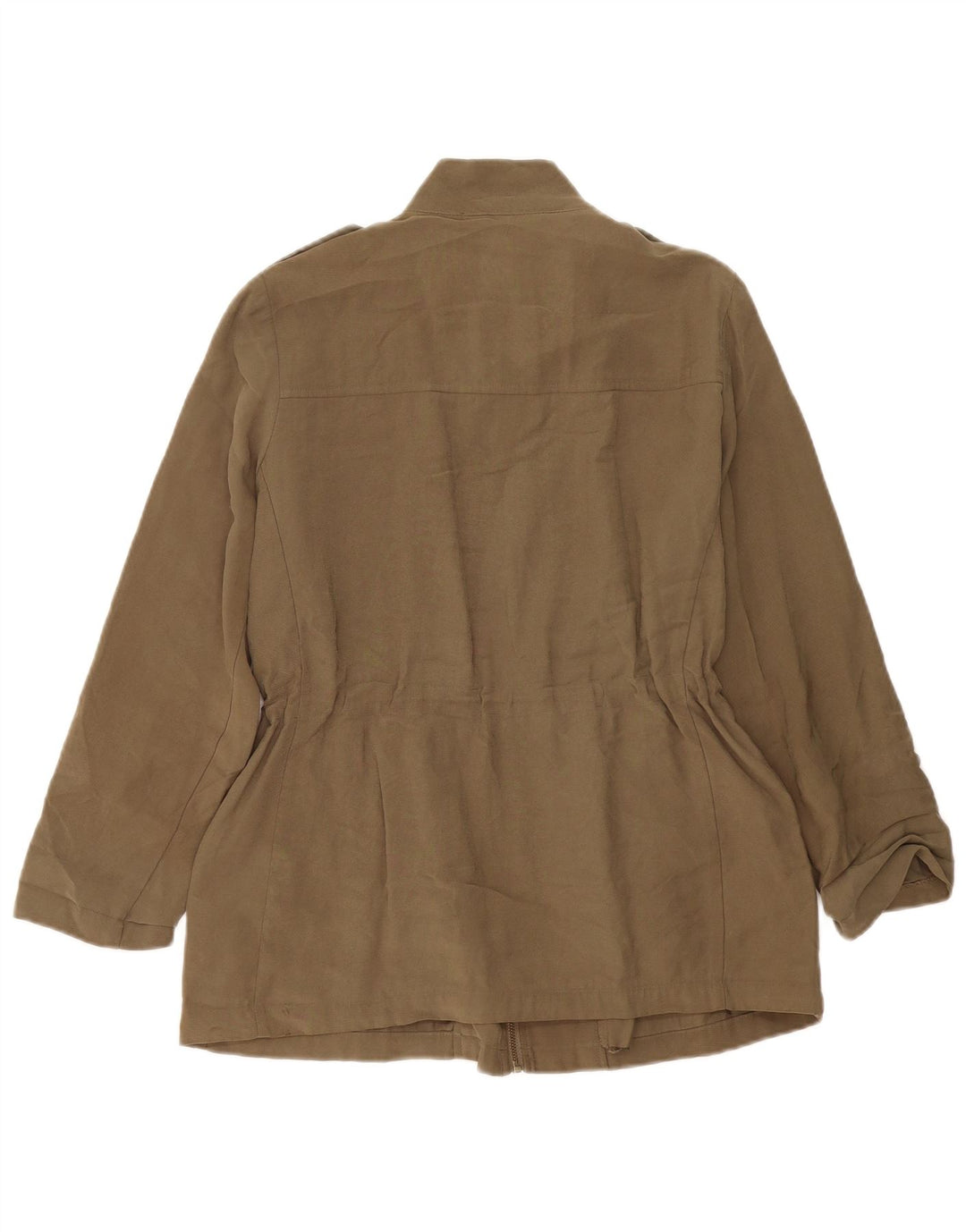 Zara Veste Militaire Femme UK 14 Medium Kaki Viscose