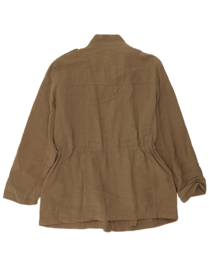 Zara Veste Militaire Femme UK 14 Medium Kaki Viscose