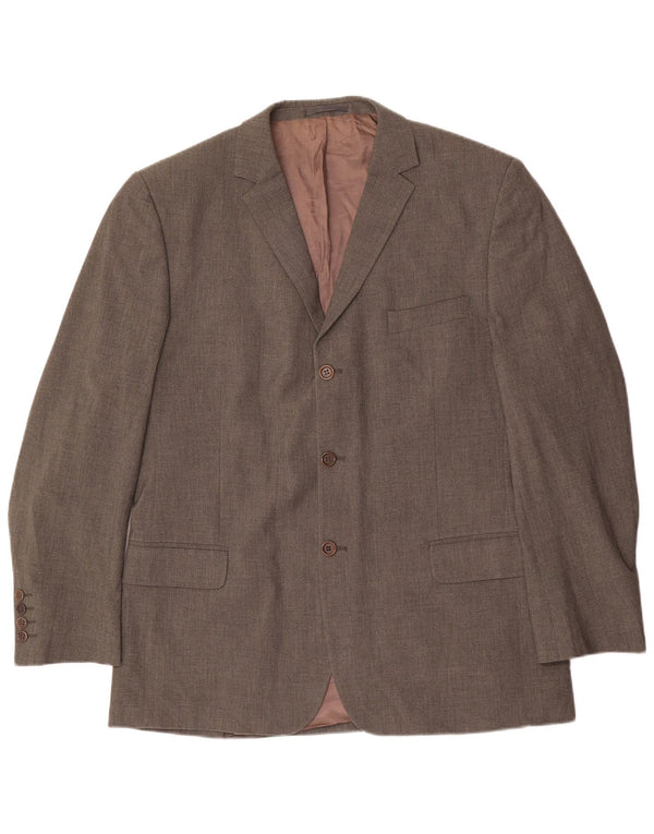 Massimo Dutti Veste blazer extensible à 3 boutons pour homme UK 46 XL Marron Polyester
