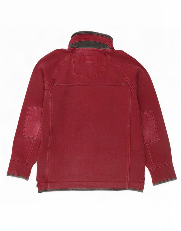 Fat Face Mens Zip Neck Sweatshirt Jumper Medium Burgundy Cotton