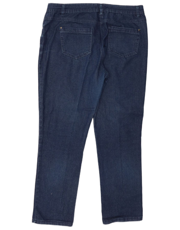 M&Co Jean fuselé taille haute pour femme UK 18 XL W38 L30 Bleu Coton