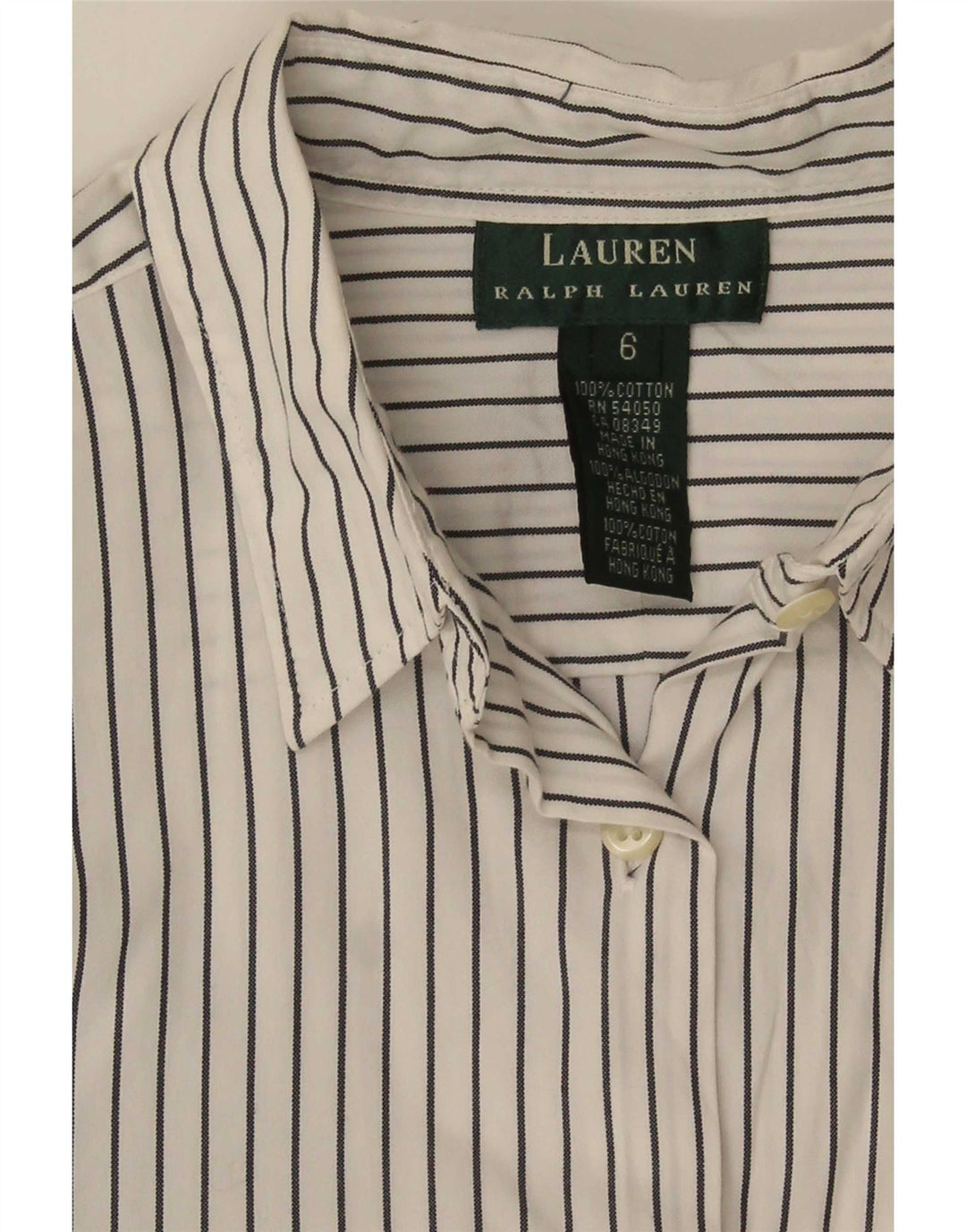 Ralph Lauren Chemise Femme US 6 Coton Rayé Blanc Moyen