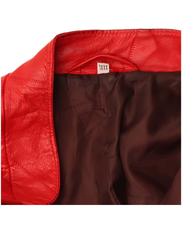 Veste en cuir femme vintage UK 22 3XL Cuir rouge