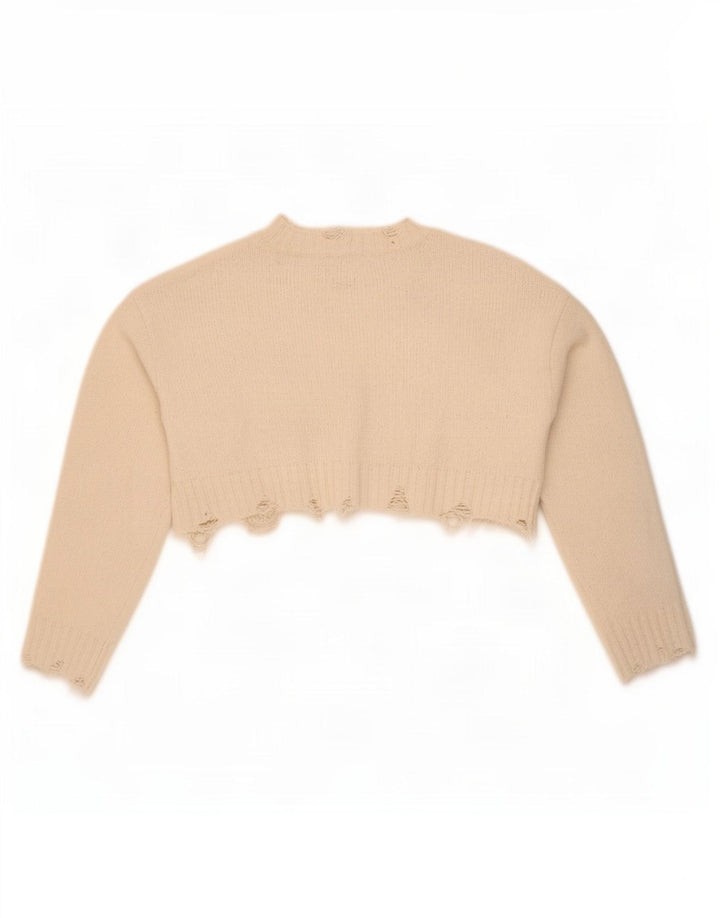Zara Femme Pull Boléro Oversize UK 10 Petit Polyester Blanc Cassé