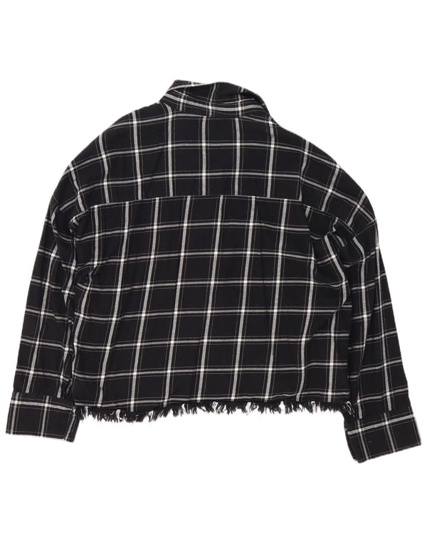 Zara Womens Trafaluc Flannel Shirt UK 18 XL Noir à Carreaux Coton