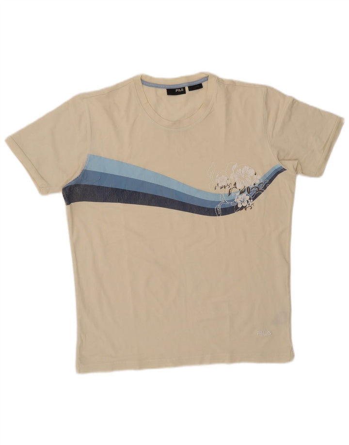 Fila T-shirt graphique pour hommes, grand, blanc, coton