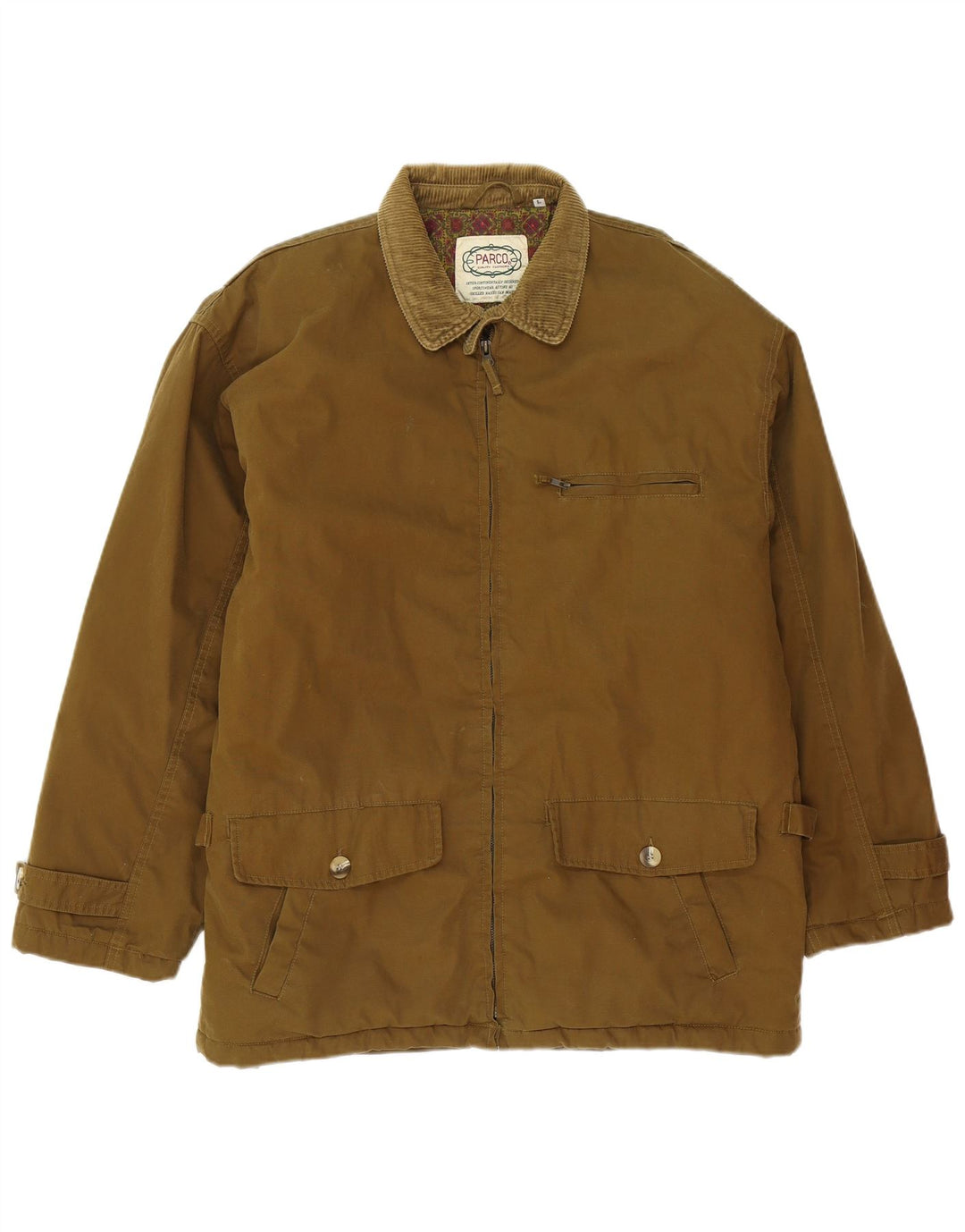veste utilitaire homme vintage UK 40 Grand coton brun