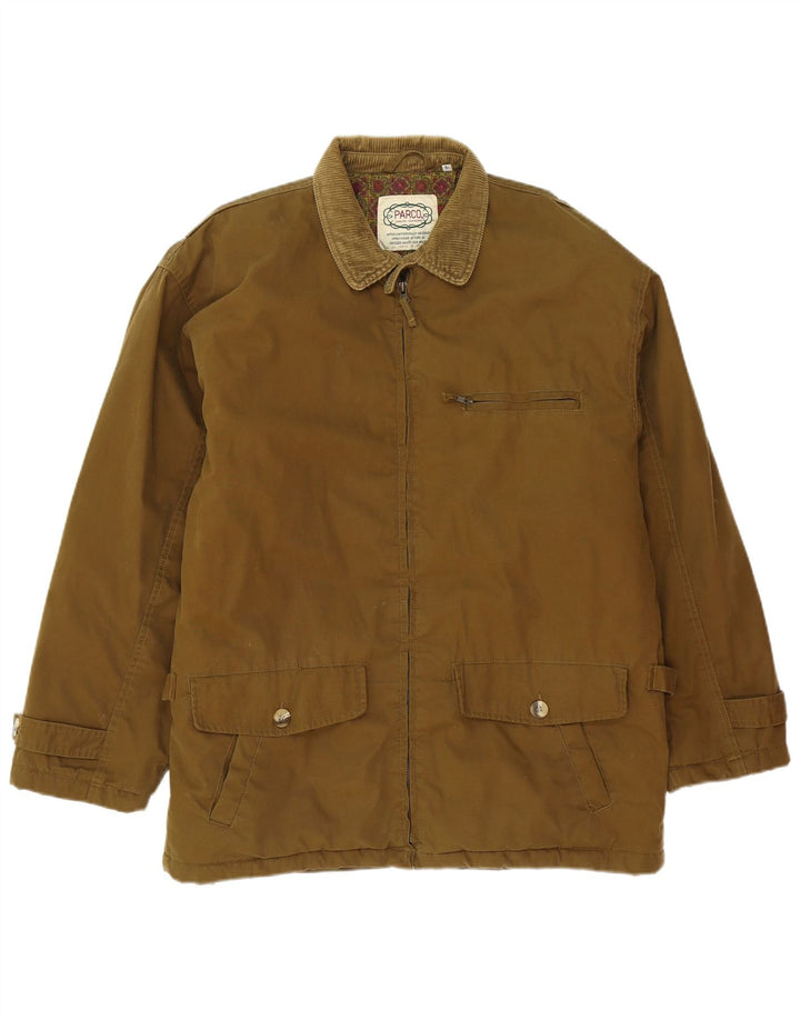 veste utilitaire homme vintage UK 40 Grand coton brun