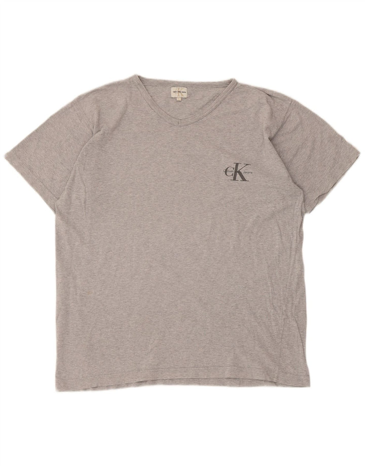 Calvin Klein Jeans T-Shirt Homme Haut Large Gris Moucheté