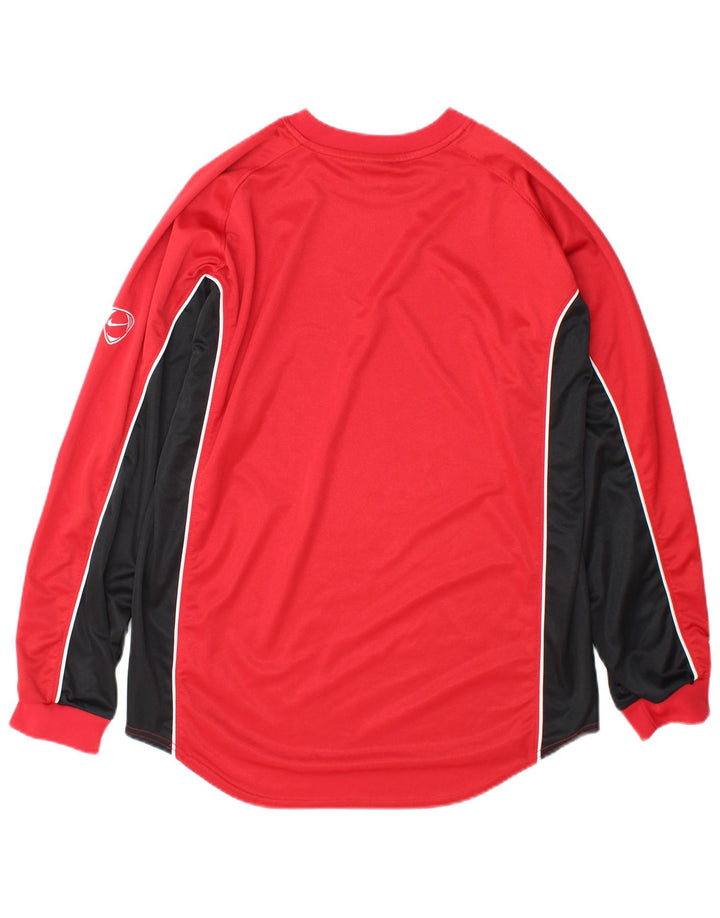 Nike Haut à manches longues pour homme UK 42/44 Large Rouge Colourblock Polyester