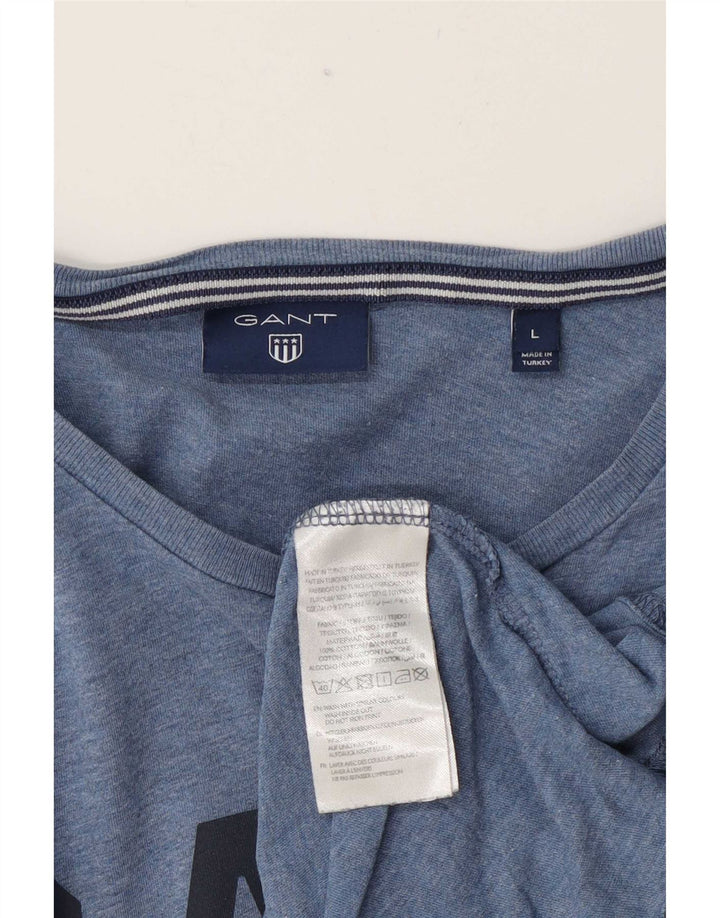 Gant Homme Graphic T-Shirt Top Large Bleu Coton