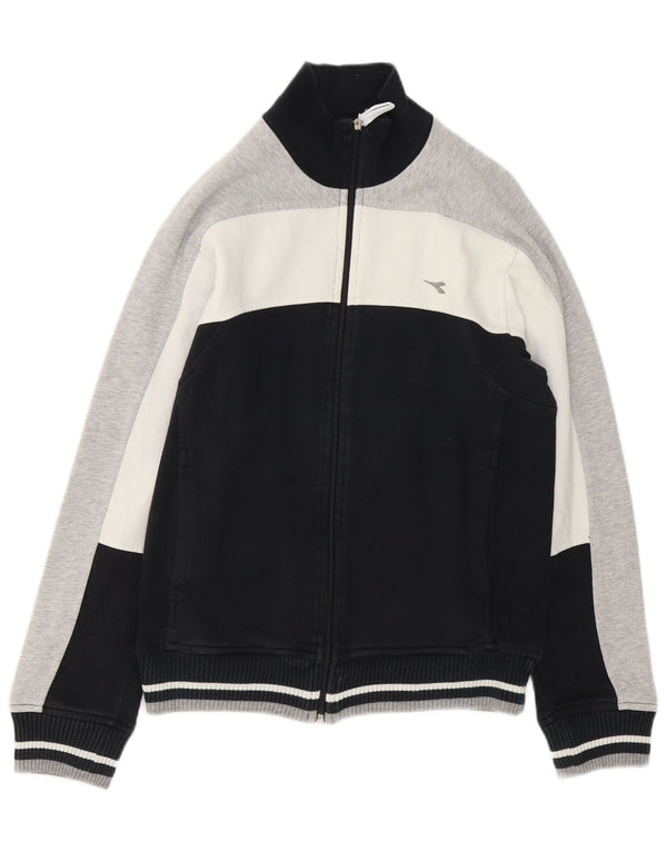 Diadora Veste de survêtement pour femme UK 10 Small Noir Colourblock Coton
