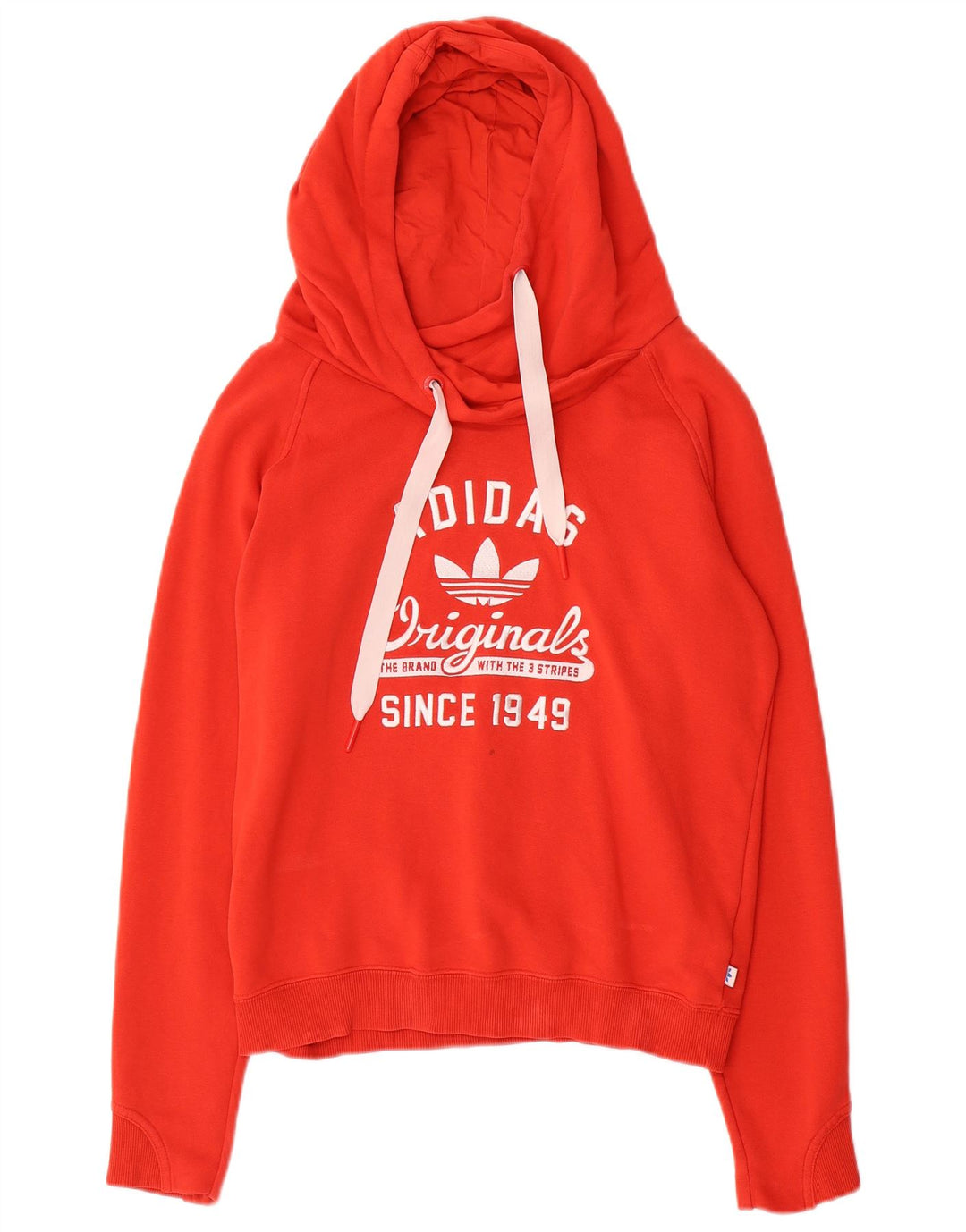 Adidas Pull à capuche graphique pour femme UK 12 Rouge moyen