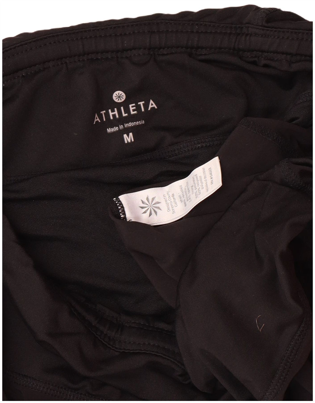 ATHLETA Short de sport pour femme UK 12 Medium Noir Polyester