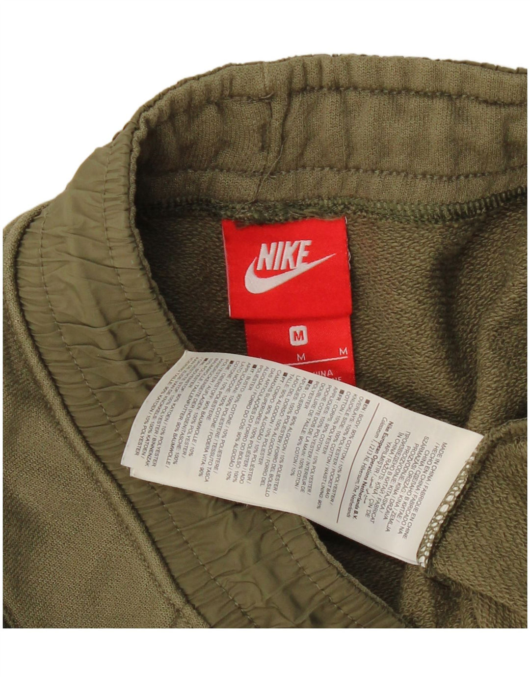 NIKE Short de sport graphique pour homme en coton kaki moyen