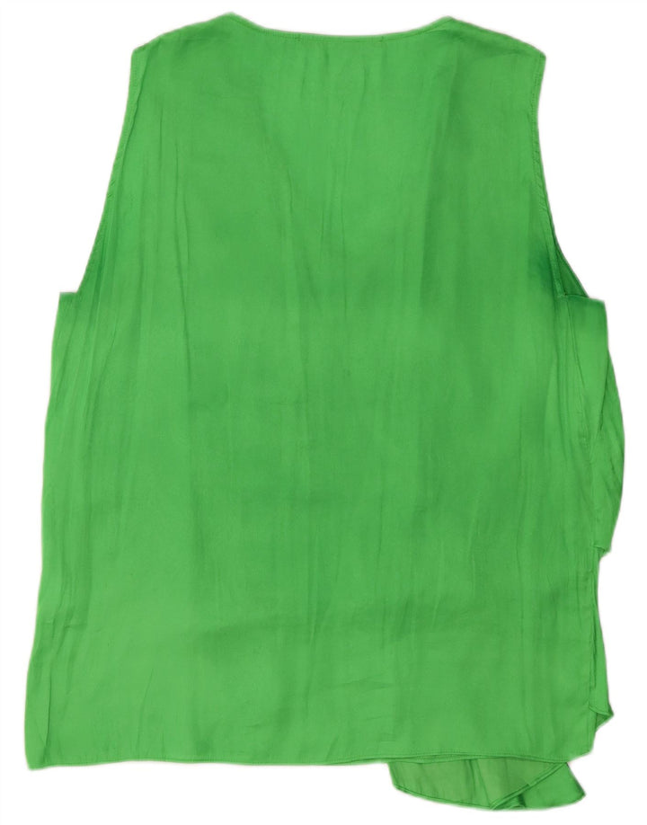 Zara Femme Chemisier sans manches Top UK 18 XL Vert Polyester