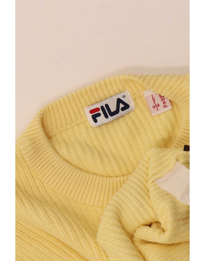 Fila Pull ras du cou pour homme IT 50 Jaune moyen Coton