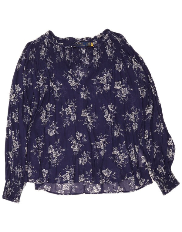 Polo Ralph Lauren Chemisier pour femme UK 14 Bleu marine moyen floral