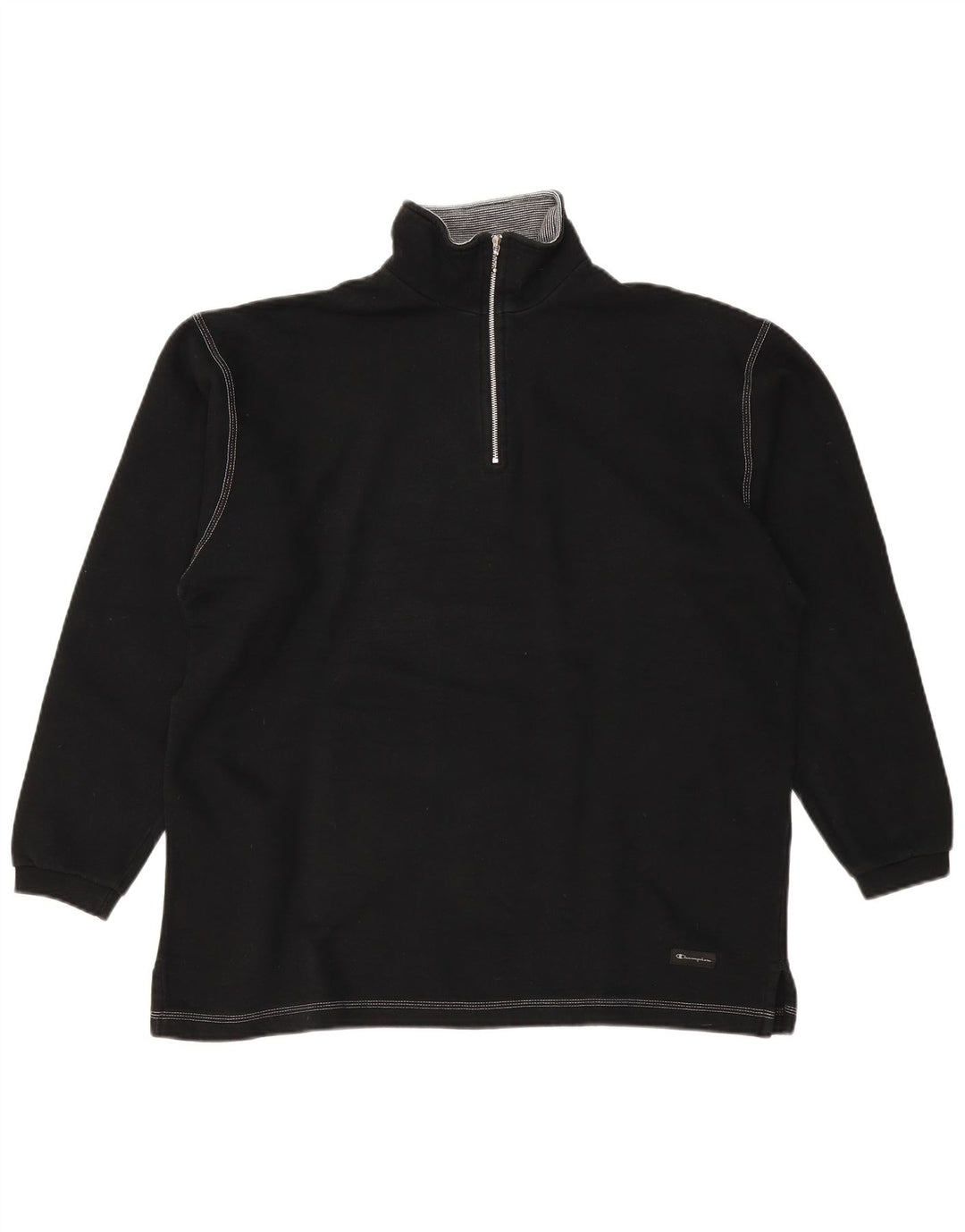 CHAMPION Sweat-shirt à col zippé pour hommes, grand coton noir