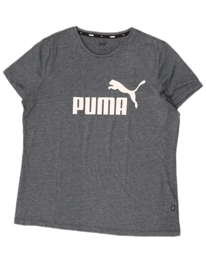 Puma Homme Graphic T-Shirt Top Large Gris Polyester