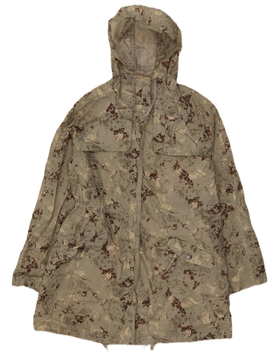 Topshop Veste Parka À Capuche Femme UK 8 Petit Vert Camouflage Polyester