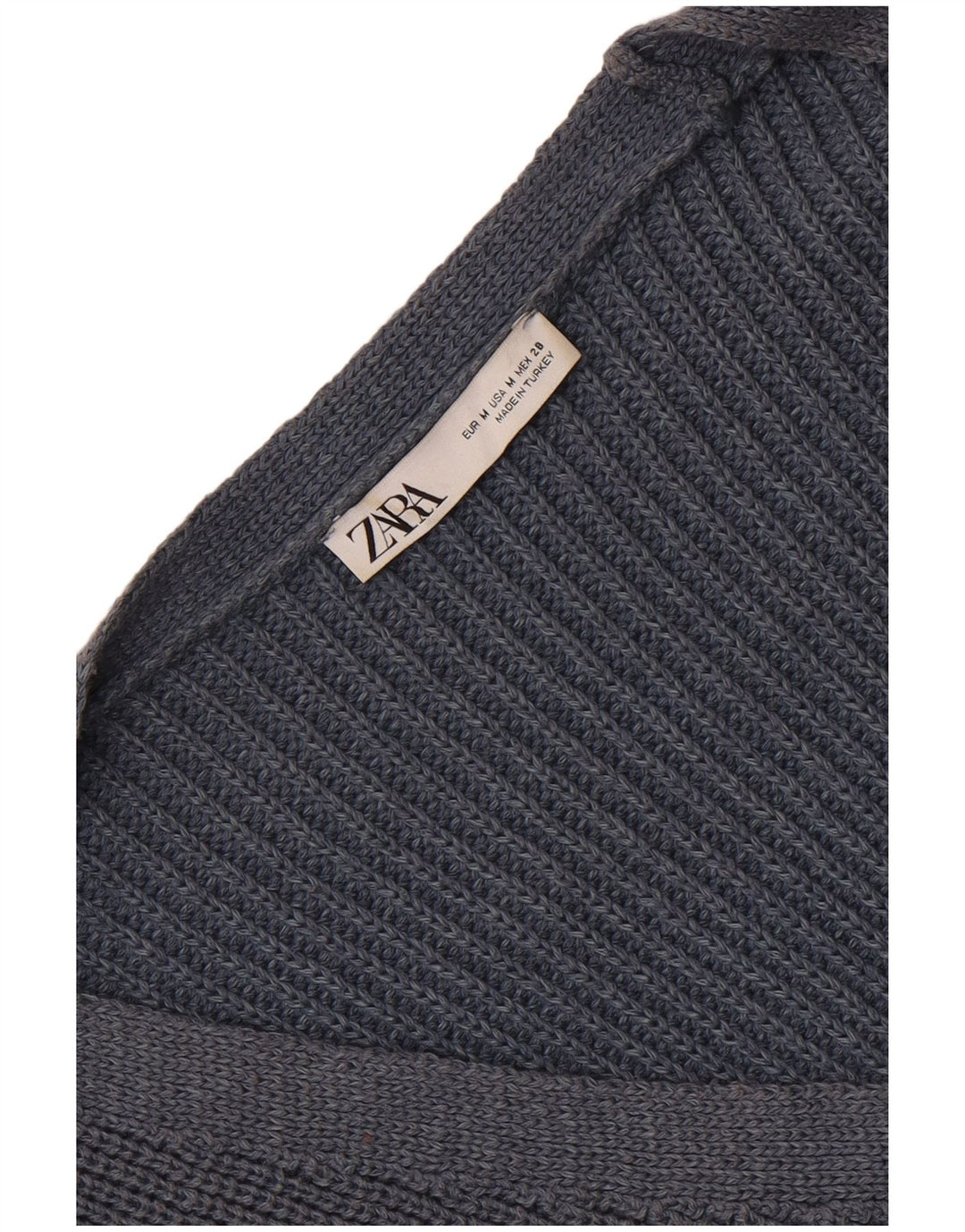 Zara Womens Crop Cardigan Sweater UK 14 Bleu Marine Moyen