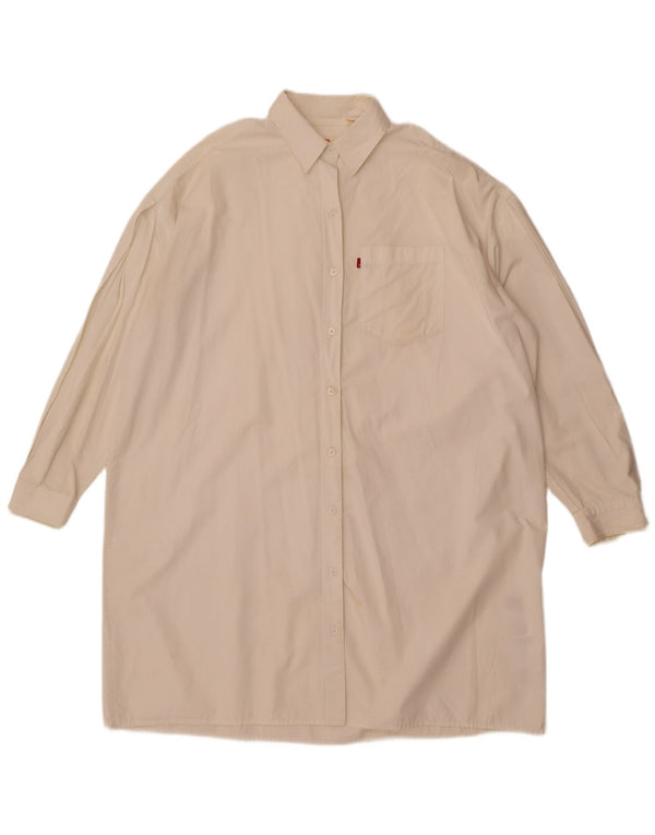 Levi's Robe chemise surdimensionnée à manches longues pour femme UK 14 Coton blanc moyen