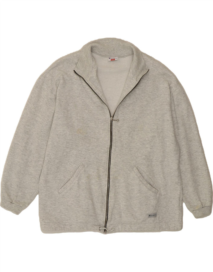 CHAMPION Womens Oversized Tracksuit Top Jacket UK 14 Medium Grey Cotton Vintage Champion and Second-Hand Champion from Messina Hembry 