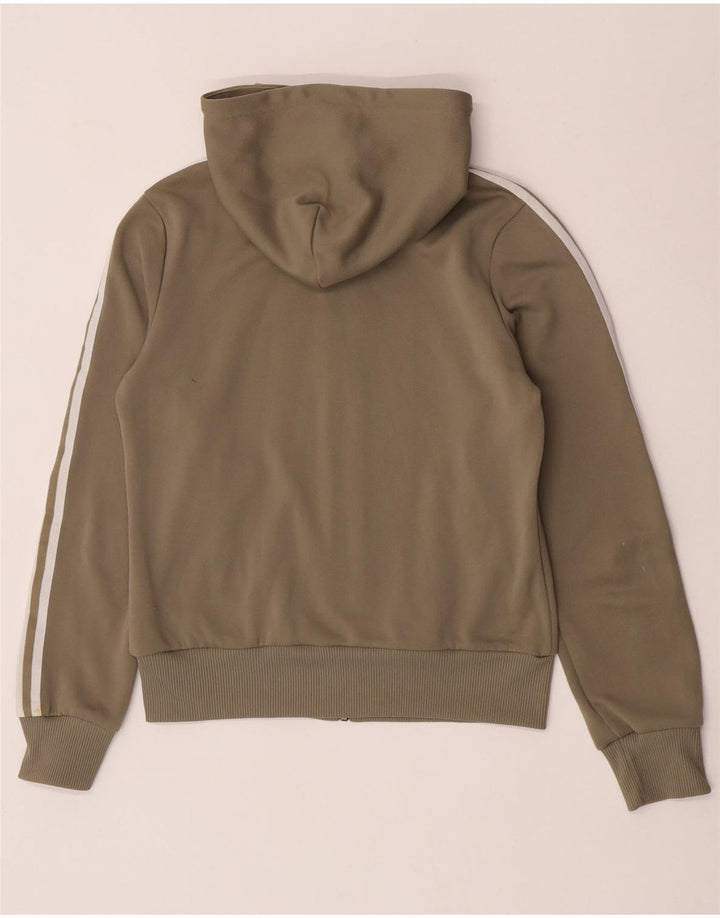 Adidas Pull à capuche zippé pour femme UK 12 Kaki moyen Polyester
