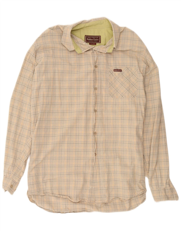 Marlboro Classics Chemise Homme 2XL Coton à Carreaux Beige