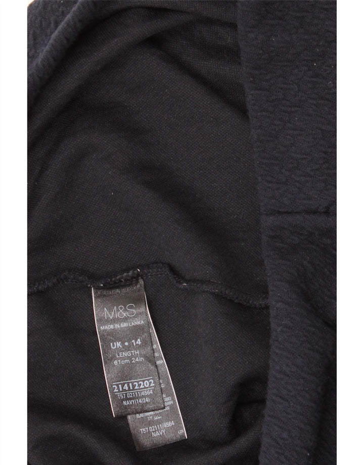 Marks & Spencer Jupe crayon pour femme UK 14 Large W32 Bleu marine Polyester