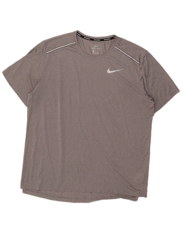 Nike Hommes Dri Fit T-Shirt Haut XL Gris Polyester