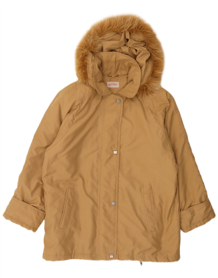 Authentique manteau coupe-vent à capuche pour femme EU 46 XL Beige Polyester