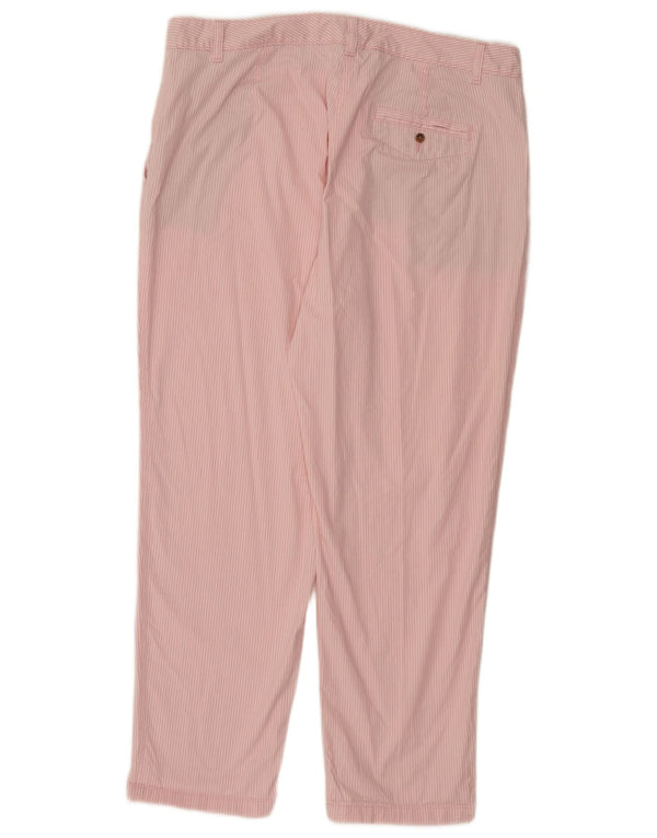 Marks & Spencer Pantalon Chino Femme UK 18 XL W38 L29 Rose Rayé