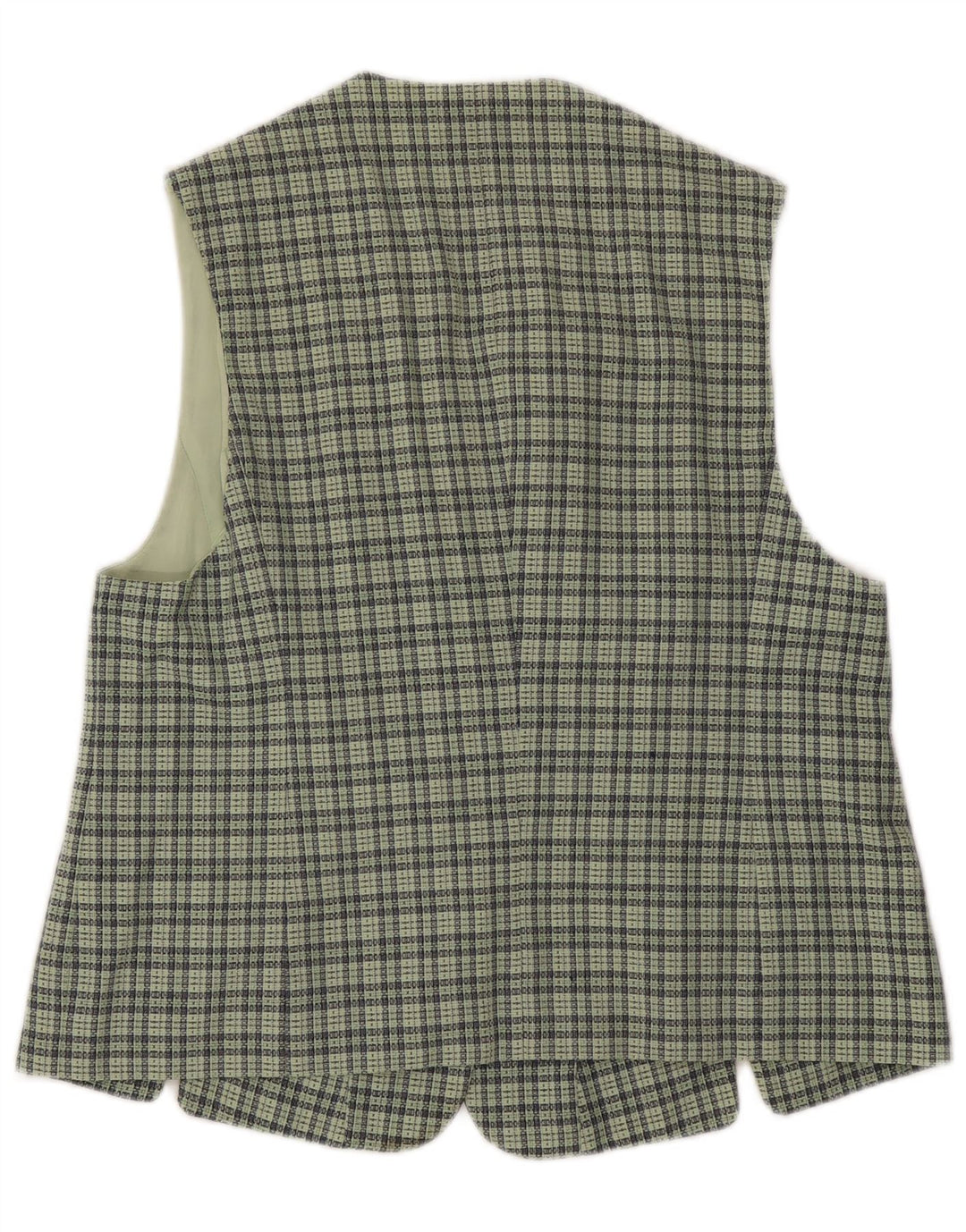 gilet femme vintage IT 46 Grande laine à carreaux verts