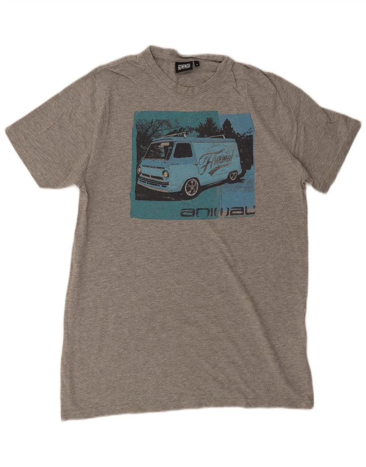 ANIMAL T-Shirt Graphique Homme Gris Moyen Coton