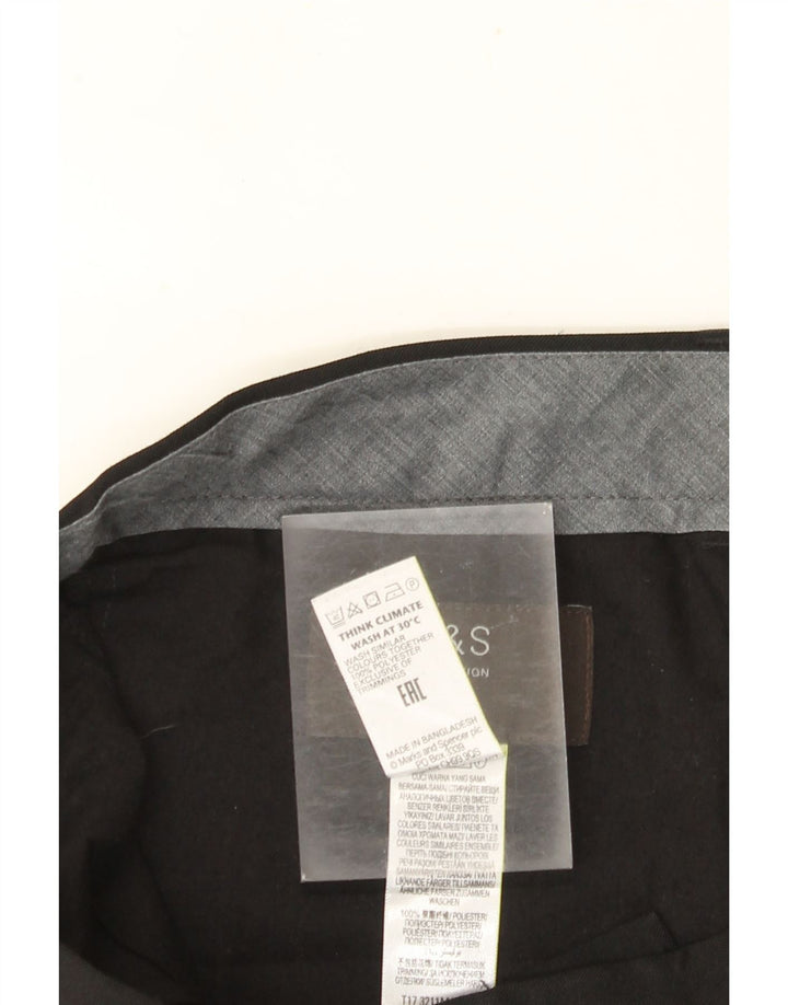 MARKS & SPENCER Pantalon de costume coupe classique pour homme W36 L33 Noir Polyester